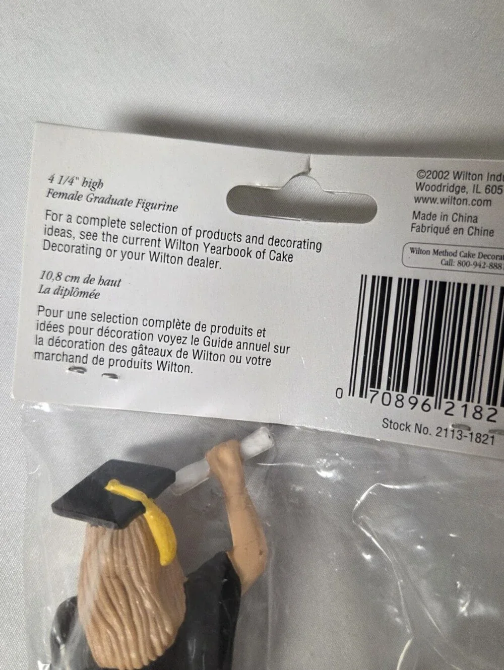 Vintage 2002 - Wilton Female Graduate - graduation cake decoration Blonde